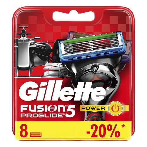 Сменные кассеты Gillette Fusion5 ProGlide Power 8 шт в Mirra