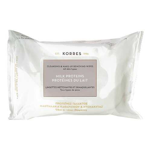 Влажные салфетки Korres MILK PROTEINS Cleansing & Make-Up Removing Wipes 25 шт в Mirra
