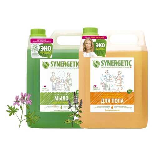 Набор Synergetic Mix жидкое мыло, средство для мытья пола 2 шт 5 л в Mirra