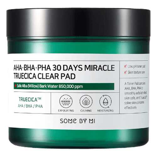 Some By Mi Пэды для проблемной кожи кислотные - 30Days miracle truecica clear pad, 70шт в Mirra