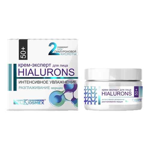 Крем для лица BelKosmex Hialurons 50+ Интенсивное увлажнение + разглаживание морщин в Mirra