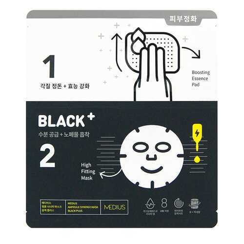 Маска MEDIUS Ampoule Synergy Mask Black Plus 33mL 1 шт в Mirra