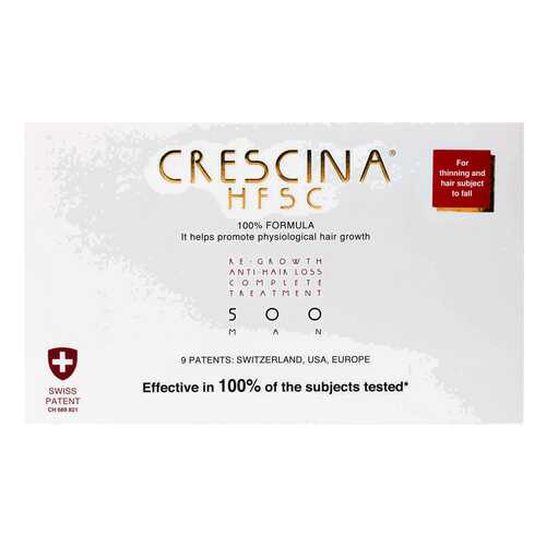 Ампулы для волос Crescina 500 для стимулирования роста волос для мужчин №20+лосьон в Mirra