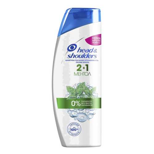Шампунь и бальзам-ополаскиватель 2в1 против перхоти Head&Shoulders 3 Action Ментол 400 мл в Mirra
